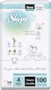 Sleepy Bio Natural Premium Size 4 Diapers, 100 Count, Baby Dry Taped Diapers, 7-14kg Hypoallergenic, Water Based, Almond Milk, Vegan, 100% Leakproof