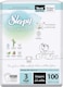 Sleepy Bio Natural Premium Size 3 Diapers, 100 Count, Baby Dry Taped Diapers, 4-9kg Hypoallergenic, Water Based, Almond Milk, Vegan, 100% Leakproof