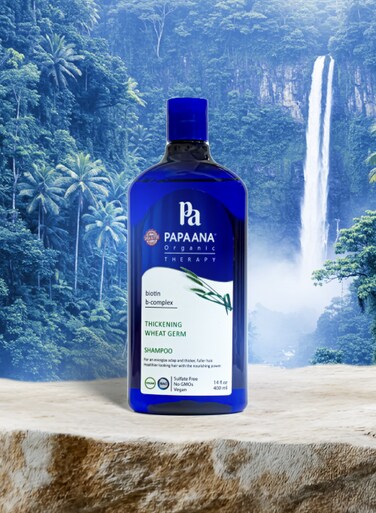 Papaana Organic Thickening Wheat Germ Shampoo with Shea Butter 400ml Sulfate-Free
