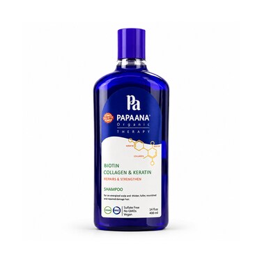 PAPAANA Organic Therapy Biotin Collagen &amp; Keratin Repairs &amp; Strengthen Shampoo 400ml