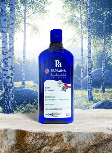 Papaana Organic Thickening Lightweight Moisture Shampoo with Shea Butter 400ml Sulfate-Free