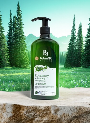 Papaana Organic Rosemary Volumizing Strengthening Conditioner with Shea Butter 400ml Sulfate-Free