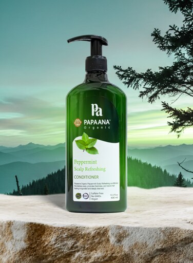 Papaana Organic Peppermint Scalp Refreshing Conditioner with Shea Butter 400ml Sulfate-Free