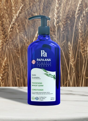 Papaana Organic Thickening Wheat Germ Conditioner with Shea Butter 400ml Sulfate-Free