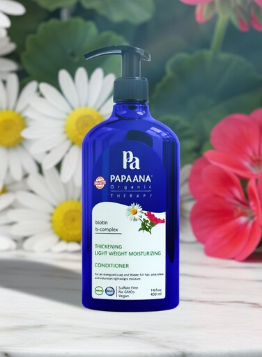 Papaana Organic Thickening Light Moisture Conditioner with Biotin B-Complex &amp; Shea Butter 400ml Sulfate-Free