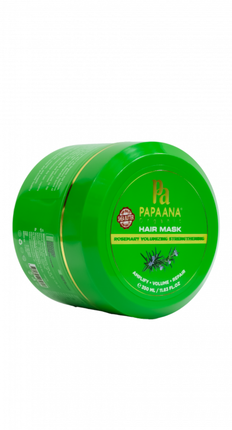 Papaana Organic Rosemary Hair Mask with Shea Butter &ndash; 350ml, Scalp Rejuvenation &amp; Nourishment for Improved Hair Growth &amp; Strength