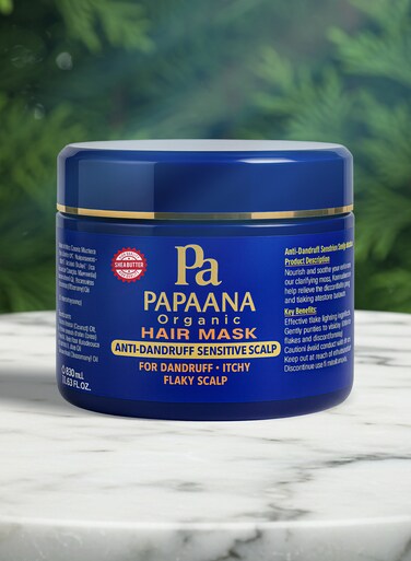Anti-Dandruff Sensitive Hair Mask with Shea Butter &ndash; 350ml, Soothing &amp; Nourishing Treatment for Scalp &amp; Hair with Shea Butter