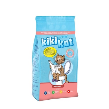 Kiki Kat White Bentonite Clumping Cat Litter-Baby Powder-10L