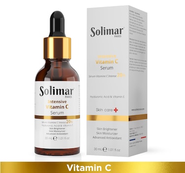 Solimar Paris Intensive Vitamin C Serum 30ml   Free Radical Protection   Antioxidant   Brighten Skin   Reduce Dark Spots   Hydrate