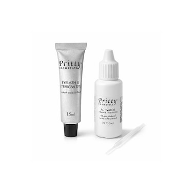 Pritty Eyelash &amp; Eyebrow Dye Kit Brown 15ml x2   Long Lasting Lash Tint UAE