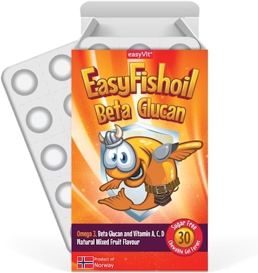 Easyfishoil Omega 3 Jelly For Children With Beta Glucan, Vitamin A, C, D For 30 Days, Soft Jelly Fish Oil