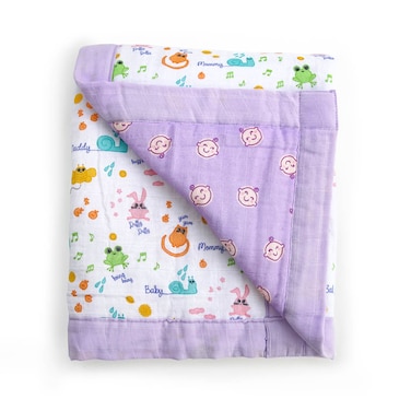 Milk&amp;Moo Firends Baby Muslin Swaddle Blanket, Oeko Tex Certified 100%Cotton, 4-Layer Muslin Blanket, Soft, Lightweight, Gender Neutral, Baby Blanket for Toddler Girls and Boys