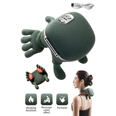 Heated Hand-Shaped Portable Rechargeable Massager - Neck, Back, Leg and Shoulder