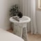 Mourah Home Chen Side Table - White Marble - 2 Years Warranty