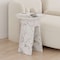 Mourah Home Chen Side Table - White Marble - 2 Years Warranty