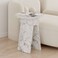 Mourah Home Chen Side Table - White Marble - 2 Years Warranty