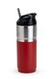 Red Dual-Use Travel Mug 380ml - Double Wall Vacuum Insulated Stainless Steel Coffee Cup with Straw &amp; Direct Sip Lid
