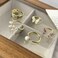 Ladies Light Luxury Pearl Butterfly Opening Adjustable Combination Ring, Specification:J3271