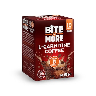 Bite &amp; More L-carnitine Coffee Vit B, 10 sachets
