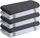 Infinitee Xclusives Premium Kitchen Towels - Pack of 6, 100% Cotton 40cm x 70cm Absorbent Dish Towels - 425 GSM Tea Towel, Terry Kitchen Dishcloth Towels - Grey Dish Cloth for Household Cleaning