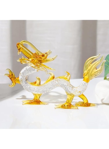 Movdyka Crystal Chinese Dragon Figurine Decor Collectibles Art Glass Animals Statue Feng Shui Decoration for Home Office