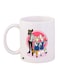 Cartoon Printed Ceramic Coffee Mug White/Blue/Pink