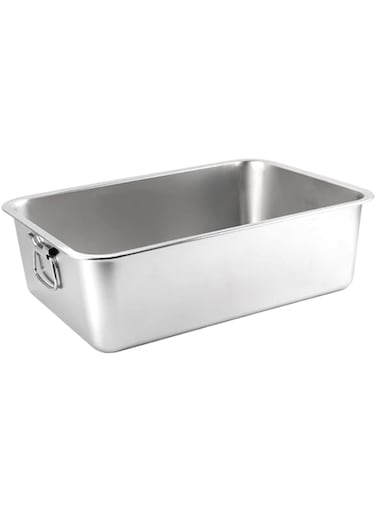 YUEPAO Open Litter Box for Indoor Cats, Pet Litter Tray Cat Litter Toilet Stainless Steel Durable Easy Clean Kitten Litter Pan for Puppy, 40cmx30cmx10cm