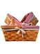 Set of 3 Natural Wicker Basket with Double Handles and Washable Gingham Liner