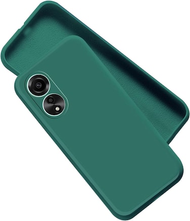 Case for Oppo A78 4G, Liquid Gel Rubber Bumper Case with Soft Microfiber Lining Cushion Slim Hard Shell Shockproof Protective Cover for Oppo A78 4G (Green)
