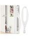 MostNow Cat Door Latch, 2 Pcs Flex Latch Cat Door Holder, Cat Door Stopper to Keep Dog Out of Litter Boxes and Food, 5 Adjustable Size Strap 2.5-6" Wide, No Measuring, Easy to Install, White (Fish)