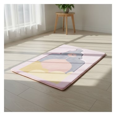 Memory Foam Thick-Padded Prayer Mat with Knee Support Pink/Grey Cushioned, Anti-Slip, Lightweight, 3D Design 70 x 110 cm