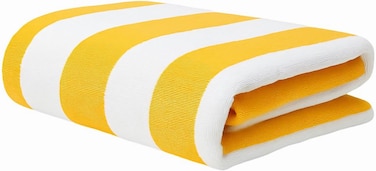 Oversized Premium Beach Towel 90x180 cm Luxury Pool Towel Cabana Stripe Oversized Bath Sheet Spa Towel Sand Resistant 5-Star Hotel Quality Towel Yellow