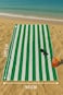 2-Pc Oversized Premium Beach Towels 90x180 cm Luxury Pool Towel Cabana Stripe Oversized Bath Sheet Spa Towel Sand Resistant 5-Star Hotel Quality Towel Green