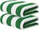 2-Pc Oversized Premium Beach Towels 90x180 cm Luxury Pool Towel Cabana Stripe Oversized Bath Sheet Spa Towel Sand Resistant 5-Star Hotel Quality Towel Green
