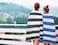 Pack of 4 Beach Towels 30x60 Inch Cabana Stripe Pool Towels 100% Cotton Bath Sheets 76x152 cm Highly Absorbent &amp; Quick Dry Over-Sized Bath Towels Blue/Dark Grey