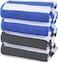 Pack of 4 Beach Towels 30x60 Inch Cabana Stripe Pool Towels 100% Cotton Bath Sheets 76x152 cm Highly Absorbent &amp; Quick Dry Over-Sized Bath Towels Blue/Dark Grey