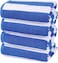 Pack of 4 Beach Towels 30x60 Inch Cabana Stripe Pool Towels 100% Cotton Bath Sheets 76x152 cm Highly Absorbent &amp; Quick Dry Over-Sized Bath Towels Blue