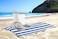 100% Cotton Beach Towel 30x60 Inch Pool Towel Cabana Stripe Bath Sheet 76x152 cm Highly Absorbent &amp; Quick Dry Over-Sized Bath Towel Blue