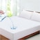 Waterproof Mattress Protector Microfiber 160x200cm Double/Queen Bed Size Microfiber+TPU High Absorption Pad Cover for Bed Fitted Style 100% Waterproof Breathable and Durable White