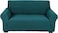 Stretch Fit 2-Seater Sofa Cover Teal Green Soft Brushed Fabric Couch Cover Full Coverage Furniture Protector Slipcover Two Seater Fits on Standard and Recliner Sofa 145-178cm Size