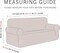 Stretch Fit 4-Seater Sofa Cover Cream Soft Brushed Fabric Couch Cover Full Coverage Furniture Protector Slipcover Four Seater Fits on Standard and Recliner Sofa 235-300cm Size