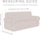 Stretch Fit 4-Seater Sofa Cover Sand Beige Soft Brushed Fabric Couch Cover Full Coverage Furniture Protector Slipcover Four Seater Fits on Standard and Recliner Sofa 235-300cm Size