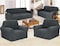 Stretch Fit 7 Seater Sofa Cover Set Grey 3211 Combination Soft Brushed Fabric Couch Cover Full Coverage Furniture Protector Slipcover Seven Seater Fits on Standard and Recliner Sofa