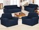 Stretch Fit 7 Seater Sofa Cover Set Navy Blue 3211 Combination Soft Brushed Fabric Couch Cover Full Coverage Furniture Protector Slipcover Seven Seater Fits on Standard and Recliner Sofa