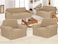 Stretch Fit 7 Seater Sofa Cover Set Sand Beige 3211 Combination Soft Brushed Fabric Couch Cover Full Coverage Furniture Protector Slipcover Seven Seater Fits on Standard and Recliner Sofa
