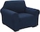 High Stretch 1 Seater Sofa Cover Navy Blue Soft Brushed Fabric Couch Cover Full Coverage Furniture Protector Slipcover One Seater Fits on Standard and Recliner Sofa 80-120cm Size