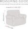 High Stretch 1 Seater Sofa Cover Cream Soft Brushed Fabric Couch Cover Full Coverage Furniture Protector Slipcover One Seater Fits on Standard and Recliner Sofa 80-120cm Size