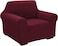 High Stretch 1 Seater Sofa Cover Burgundy Soft Brushed Fabric Couch Cover Full Coverage Furniture Protector Slipcover One Seater Fits on Standard and Recliner Sofa 80-120cm Size