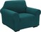 High Stretch 1 Seater Sofa Cover Teal Green Soft Brushed Fabric Couch Cover Full Coverage Furniture Protector Slipcover One Seater Fits on Standard and Recliner Sofa 80-120cm Size