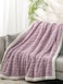 Fabienne Jacquard Sherpa Blanket Single Size 160x220cm Faux Fur Bed Blanket Reversible Warm Cashmere Blanket Lilac for Throw Bed Sofa Travel Couch